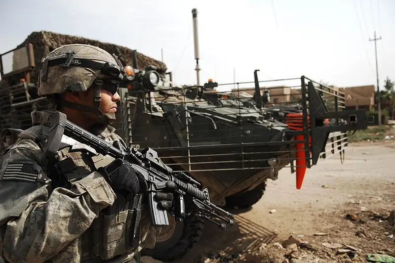 U.S. soldiers on patrol in Baghdad.