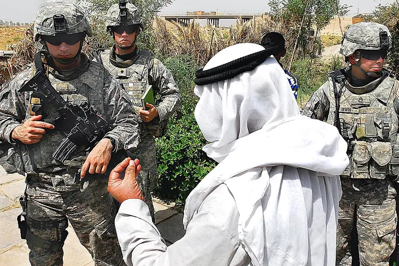 U.S. soldiers on patrol in Iraq.